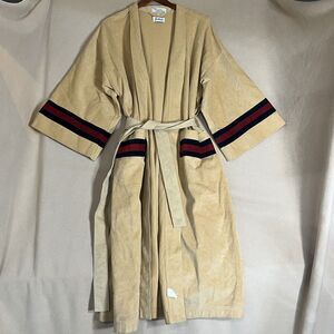 Vintage Bullocks Skinner Ultra Suede Brown Kimono Style Robe Loungewear FLAW VTG